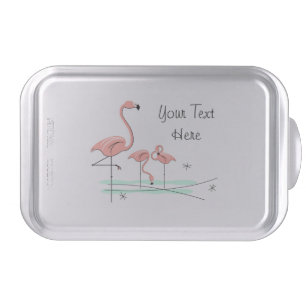 Flamingo Ocean Trio 4 text cake pan