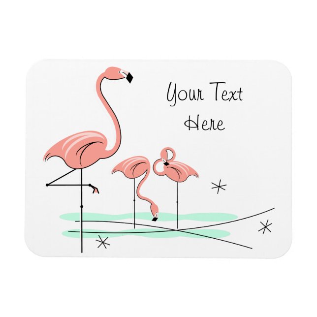 Flamingo Ocean Trio 4 Text magnet flexible (Horizontal)