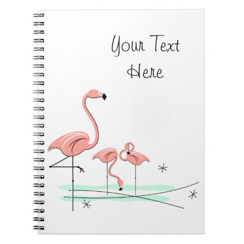 Flamingo Ocean Trio 4 Text notebook