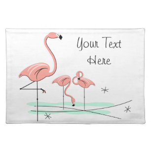 Flamingo Ocean Trio 4 text placemat