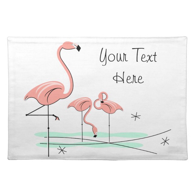 Flamingo Ocean Trio 4 text placemat (Front)