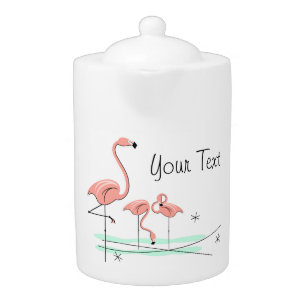 Flamingo Ocean Trio 4 Text teapot