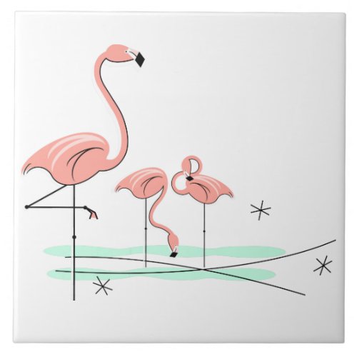 Flamingo Ocean Trio 4  tile