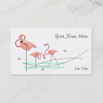 Flamingo  Ocean Trio Business Card by QuirkyChic at Zazzle
