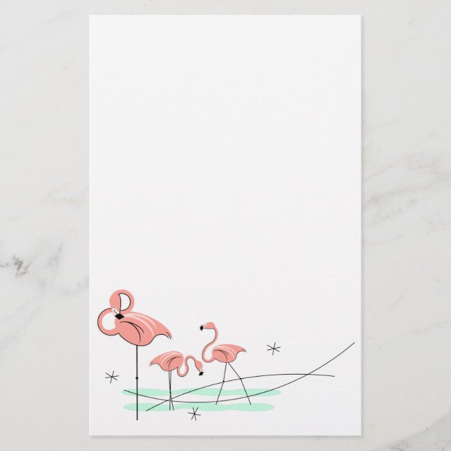 Flamingo Ocean Trio stationery (Front)