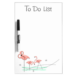 Flamingo Ocean Trio "To Do List"  Dry Erase Board