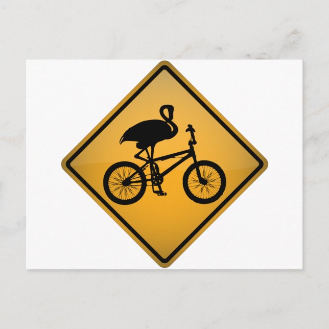 Flamingo on Bicycle Postcard (Front)