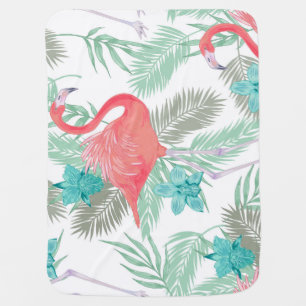 Flamingo, orchid: romantic vintage pattern. baby blanket