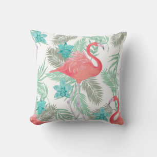 Flamingo, orchid: romantic vintage pattern. throw pillow