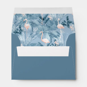 Flamingo Orchid Tropical Pattern Blue ID868 Envelope