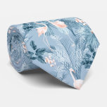 Flamingo Orchid Tropical Pattern Blue Id868 Neck Tie at Zazzle