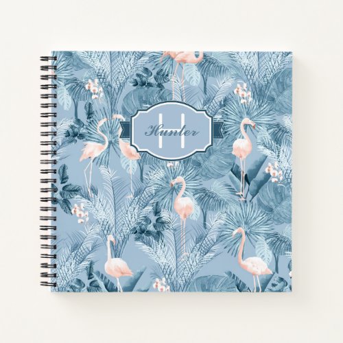 Flamingo Orchid Tropical Pattern Blue ID868 Notebook