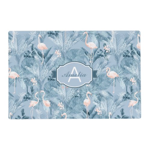 Flamingo Orchid Tropical Pattern Blue ID868 Placemat