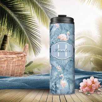 Flamingo Orchid Tropical Pattern Blue ID868