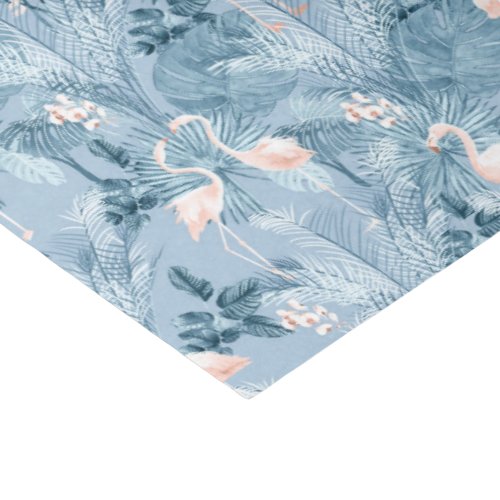Flamingo Orchid Tropical Pattern Blue ID868 Tissue Paper