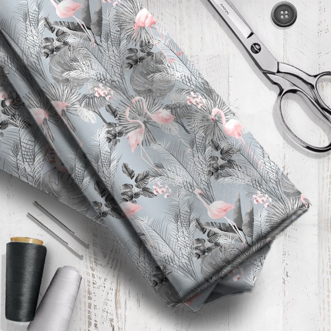 Flamingo Orchid Tropical Pattern Gray ID868 Fabric (Creator Uploaded)
