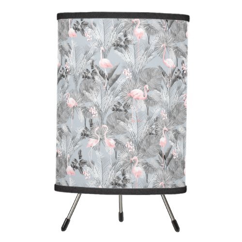 Flamingo Orchid Tropical Pattern Gray ID868 Tripod Lamp