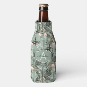 Flamingo Orchid Tropical Pattern Sage ID868 Bottle Cooler