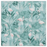 Flamingo Orchid Tropical Pattern Teal ID868 Fabric