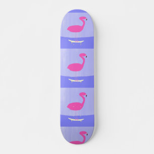 flamingo painting art skateboard