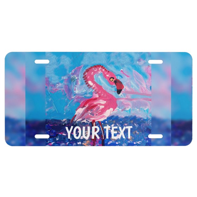 Flamingo Painting License Plate (Front)