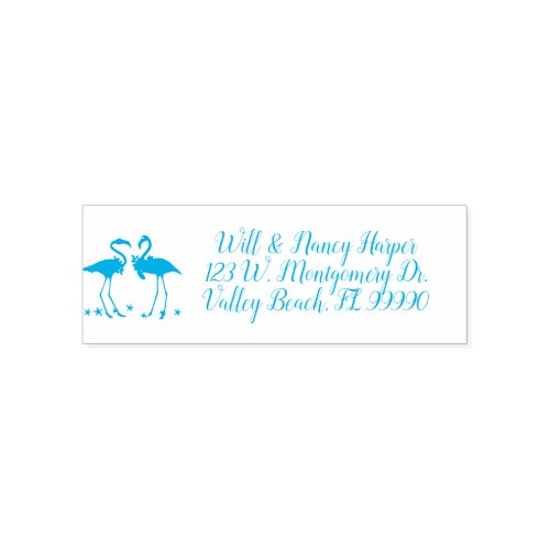 Flamingo Pair Custom Address Ink Stamp