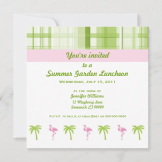 Flamingo & Palm Garden Party Invitation