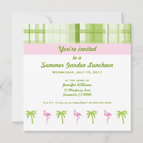 Flamingo &amp; Palm Garden Party Invitation