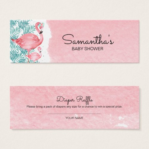 Flamingo  Palm Leaves Baby Shower Diaper Raffle