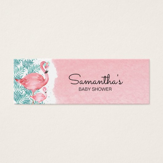 Flamingo & Palm Leaves Baby Shower Diaper Raffle (Front)