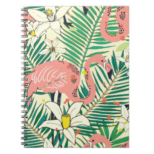 Flamingo Palm Leaves: Tropical Vintage Notebook