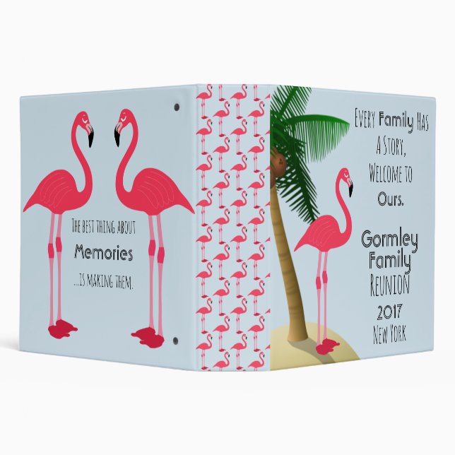 Flamingo Palm Tree Family Reunion Photo Binder (Background)