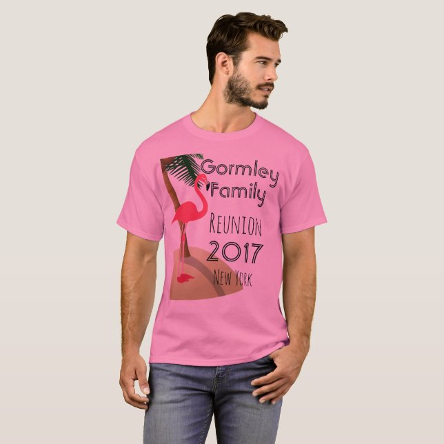 Flamingo Palm Tree Tropical Family Reunion Shirt R (Front Full)