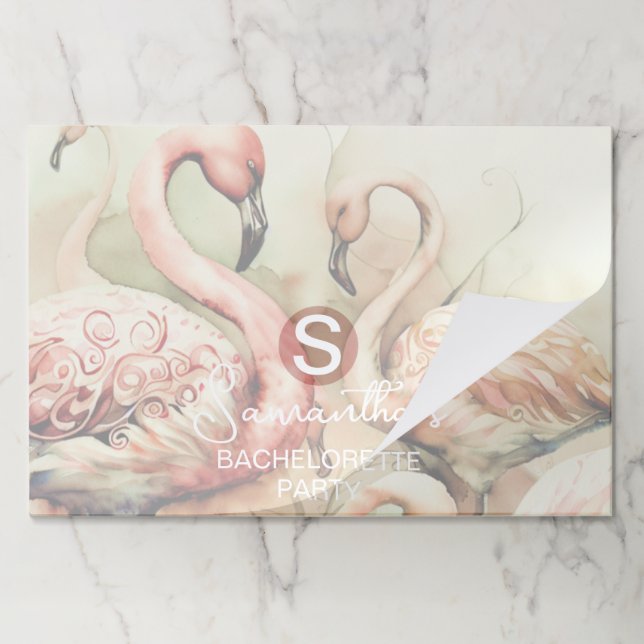 Flamingo Paper Pad Party Placemats (Folded)