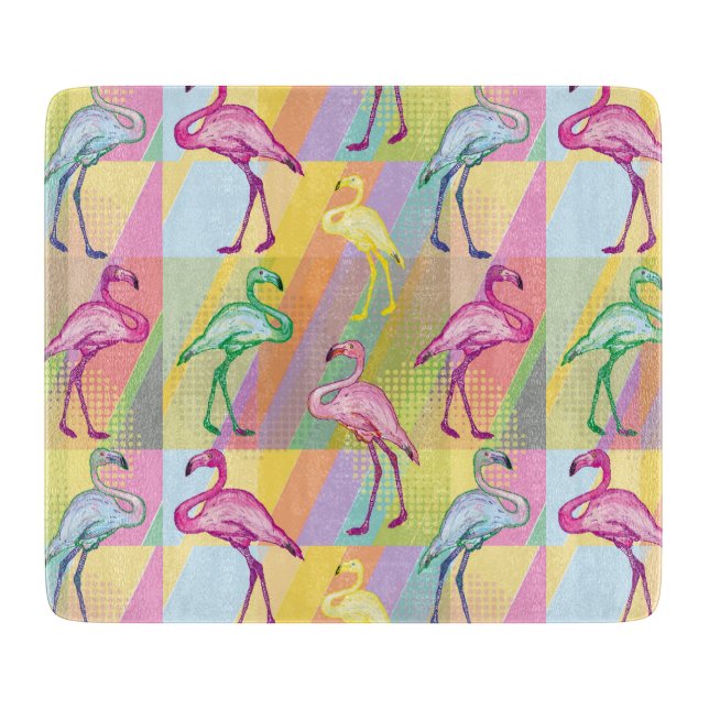 Flamingo Parade Cutting Board (Front)