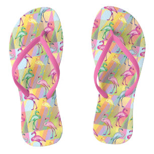 Flamingo Parade Flip Flops