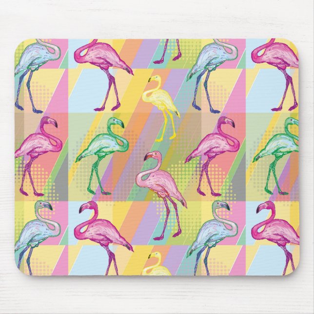 Flamingo Parade Mouse Pad (Front)