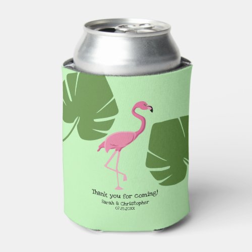 Flamingo Paradise Custom Can Cooler with Tropica