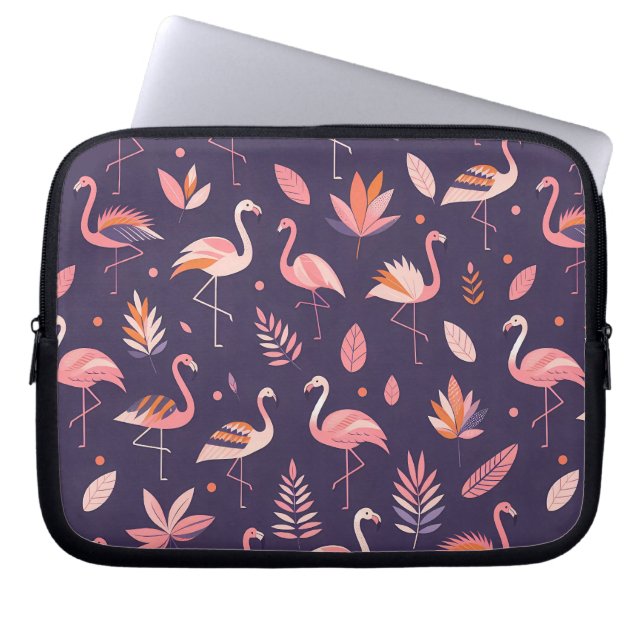 Flamingo Paradise Pattern Laptop Sleeve (Front)