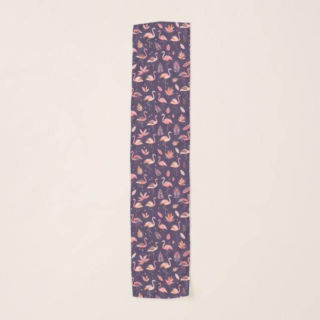 Flamingo Paradise Pattern Scarf (Front)