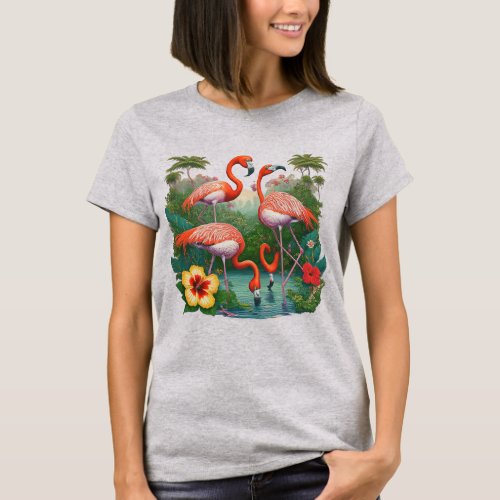  Flamingo Paradise T_Shirt