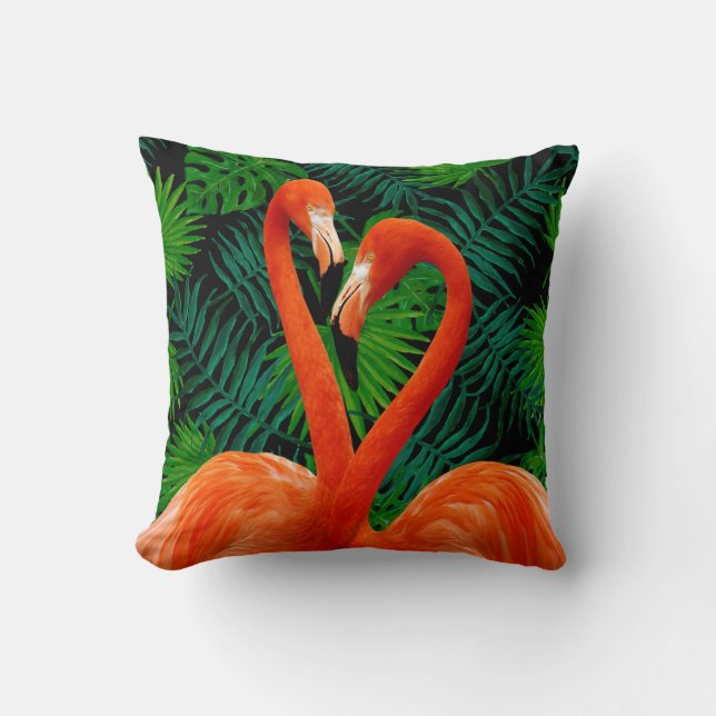 Flamingo Paradise Throw Pillow (Front)
