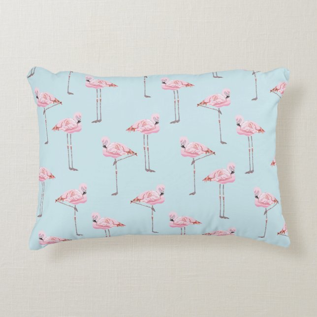 FLAMINGO PARK PINK AND BLUE FLAMINGO Cushion (Front)