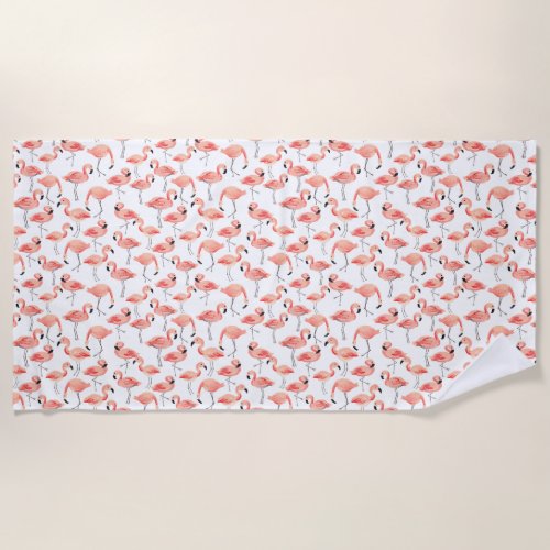 Flamingo Party Beach Towel