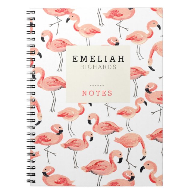 Flamingo Party Custom Notebook (Front)