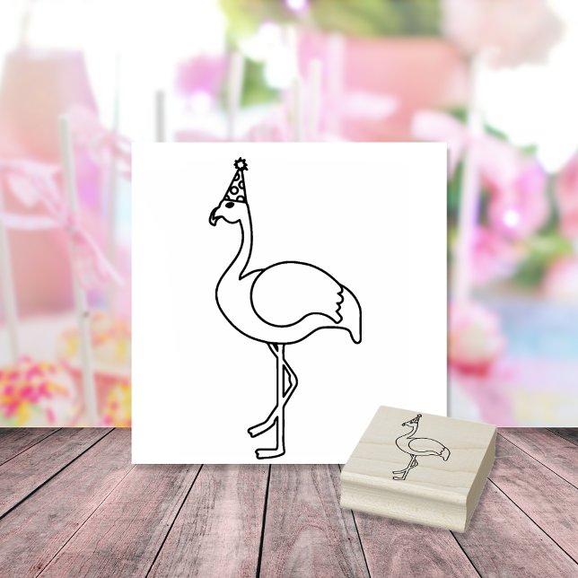 Flamingo Party Essential Favor Rubber Stamp (Creator Uploaded)