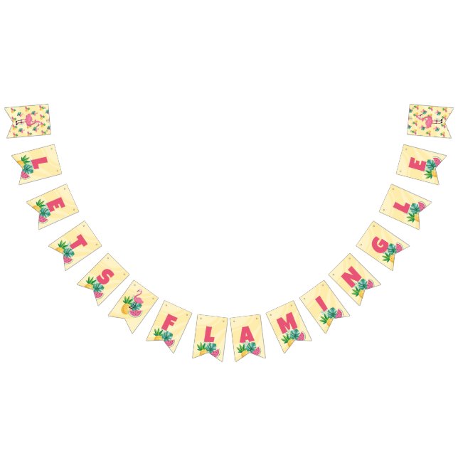 Flamingo Party - Let's Flamingle Bunting Flag (All)