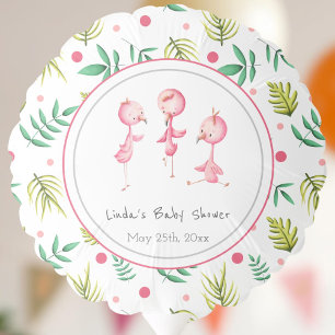 Flamingo Party Personalized Baby Shower Balloon