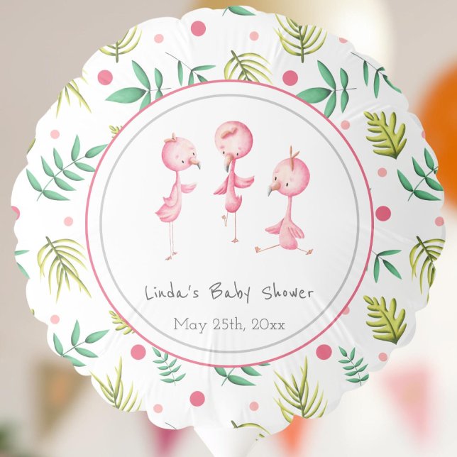 Flamingo Party Personalized Baby Shower Balloon (Creator Uploaded)