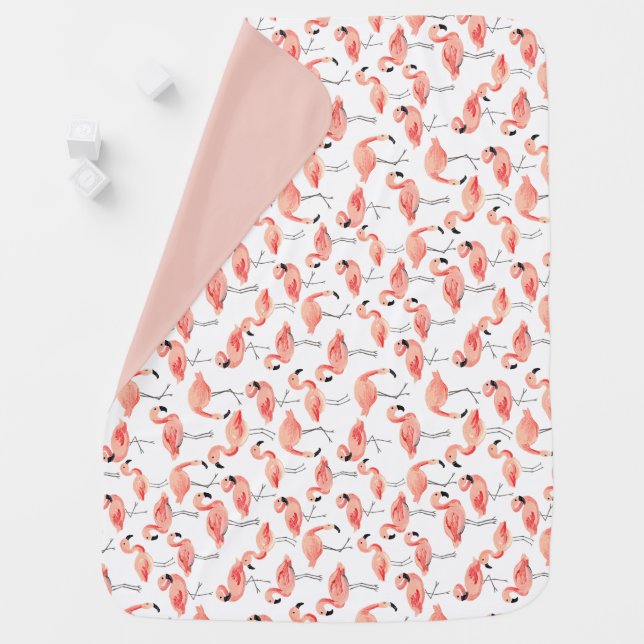 Flamingo Party Stroller Blanket (In Situ)